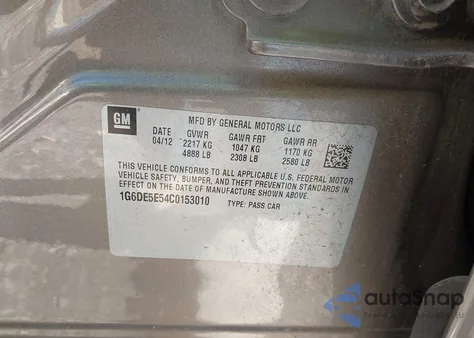 2012 Cadillac Cts Luxury из США, поврежденный, VIN 1G6DE5E54C0153010